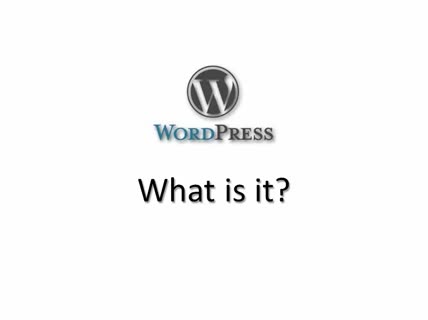 1 - What is Wordpress